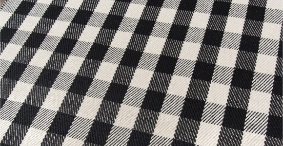 Black and White Plaid area Rug “a Scotch Please” Black White Plaid Wool area Rug