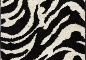 Black and White Plush area Rug Well Woven Madison Shag Safari Zebra Black Animal Print area Rug 3 3 X 5 3