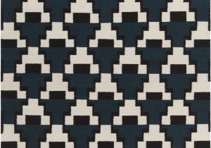 Black and White Woven area Rug Avon Collection Hand Woven area Rug In Blue Black & White