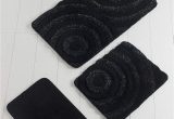 Black Bathroom Rugs Amazon Amazon Wave Black Bathroom Rugs Set 3 Pieces 24 X 40