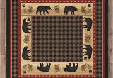 Black forest Decor area Rugs Black forest Decor Bear Tracks Lodge Rug 8 Ft Square In