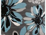 Black Gray Blue area Rug Floral Gray Black Blue area Rug – Modern Rugs and Decor