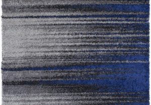 Black Gray Blue area Rug Shed Free Shaggy area Rugs Contemporary Abstract Brush