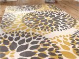 Black Grey and Yellow area Rug Modern Floral Circles Design area Rugs 7 6" X 9 5" Yellow