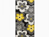 Black Grey and Yellow area Rug Oxford Collection Rugs Yellow Black Grey White Modern Floral Design Premium soft area Rug 2 X7 Runner Walmart