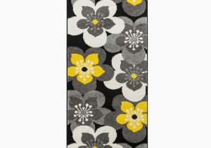 Black Grey and Yellow area Rug Oxford Collection Rugs Yellow Black Grey White Modern Floral Design Premium soft area Rug 2 X7 Runner Walmart