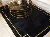 Black White and Gold area Rug Modern Black & Gold Patchwork Cowhide Rug with Croco Frame