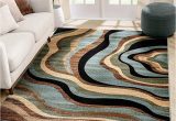 Blue and Brown Rugs Amazon Well Woven Barclay Nirvana Waves Multi/blue Modern area Rug 5’3″ X 7’3″