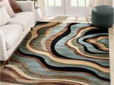 Blue and Brown Rugs Amazon Well Woven Barclay Nirvana Waves Multi/blue Modern area Rug 5’3″ X 7’3″