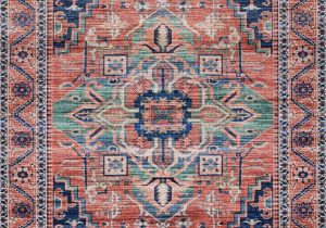 Blue and Coral area Rug Cielo Coral area Rug