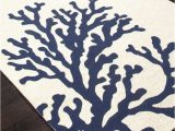 Blue and Coral area Rug Coral Branch Out area Rug Navy Blue and White