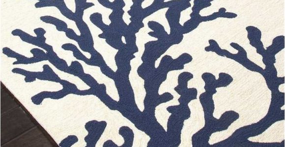 Blue and Coral area Rug Coral Branch Out area Rug Navy Blue and White