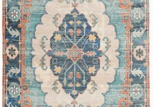 Blue and Coral area Rug Saffron Blue Coral area Rug In 2020