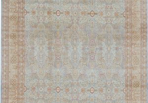 Blue and Cream oriental Rug oriental Hand Knotted Wool Light Blue Cream area Rug