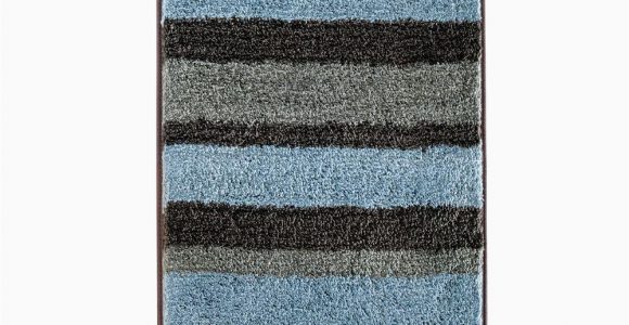 Blue and Gray Bathroom Rugs 34 X 21 In Microfiber Bath Rug Gray Blue Stripe Pattern