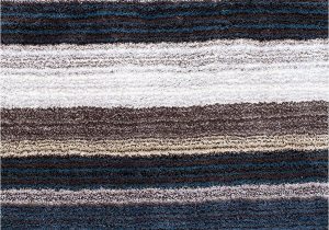 Blue and Gray Striped Rug Premium Handmade Striped Blue Gray Plush Shag area Rugs