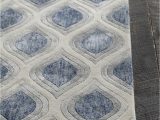 Blue and Gray Throw Rugs Clara Collection Hand Tufted area Rug In Blue Grey White