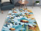 Blue and Green Floral area Rug Bliss Blue & Green Modern Floral area Rug