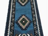 Blue and Green Runner Rug Kingdom southwest Native American area Runner Rug Blue Green Design D143 2 Feet X 7 Feet