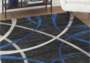 Blue and Grey Living Room Rugs Jenue Black Gray Blue Rug