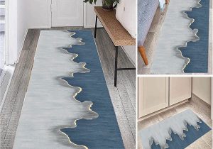 Blue and Grey Runner Rug Grey Blue Carpet Runner for Corridor Non Slip, Runner Rug for …