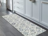 Blue and Grey Runner Rug Maples Rugs Blooming Damask Non Slip Runner Rug for Hallway Entry Way Floor Carpet [made In Usa], 2 X 6, Grey/blue