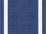 Blue and Navy Rug Harlem Border Hand Tufted Wool Navy Blue White area Rug