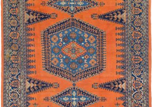 Blue and orange oriental Rug orange 8 5 X 11 4 Viss Persian Rug