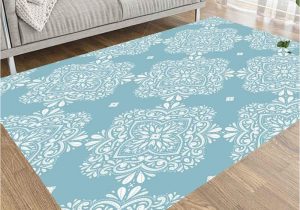 Blue and White area Rugs 5×7 asdecmoly Washable area Rug Colorful area Rug Light Blue