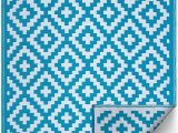 Blue and White Aztec Rug Fh Home Indoor Outdoor Recycled Plastic Floor Mat Rug Reversible Weather & Uv Resistant Aztec Teal and White 4 Ft X 6 Ft