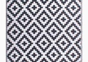 Blue and White Aztec Rug Outdoor Rug Recycled Plastic Aztec Grey and White
