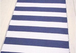 Blue and White Cotton Rug Blue and White Striped Cotton Rug 2 6 X 5