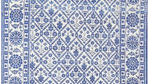 Blue and White Cotton Rug Blue White Vintage Indian Agra Cotton Rug Nazmiyal