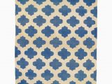 Blue and White Dhurrie Rug Jali Ink Blue and White Wool & Cotton Dhurrie Rug Mahout Lifestyle