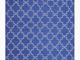 Blue and White Dhurrie Rug Marrakesh Cotton Dhurrie In Blue and White