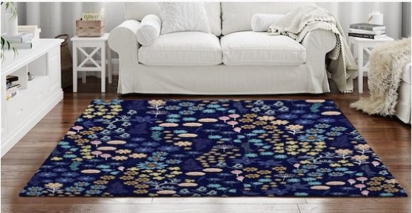 Blue and White Floral area Rugs Navy Rugs Ditsy Flowers On Blue area Rugs Floral Rugs Navy – Etsy.de