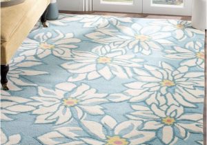 Blue and White Floral area Rugs Safavieh Blossom Salina Floral Wool area Rug, Light Blue/ivory, 4′ X 6′