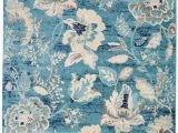 Blue and White Floral Rug Floral Turquoise Blue Ivory White area Rug