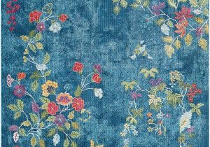 Blue and White Floral Rug Surya Aura Silk ask 2334 area Rugs