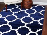 Blue and White Moroccan Rug 4518 Navy Blue