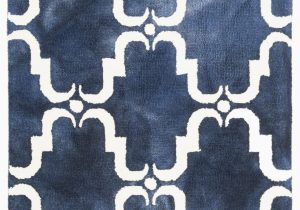 Blue and White Patterned Rug Monroe Hand Tufted Wool Navy Blue Light Blue White area Rug