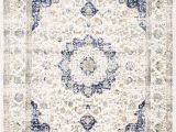 Blue and White Persian Rug New Traditional Vintage Modern Distressed Blue F White