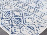 Blue and White Rug Runner Oasis ismail White Blue Rustic Runner Rug – Instyle Rugs and