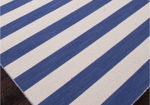 Blue and White Wool Rug Striped Pura Vida Wool Rug Blue Pura Vida Dias