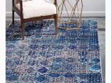 Blue area Rugs 3×5 Heibinnavy Blue Geometric Distressed area Rugs 3×5 Texture Faux Wool Modern Abstract Throw Rug Fuzzy Kitchen Rug Bathroom Entryway Carpet Rubber …