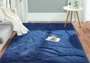 Blue area Rugs 3×5 Pettop Fluffy Shaggy area Rugs for Girls Bedroom,3×5 Feet soft Navy Blue Kids Room Rugs, Non-slip Carpet for Boys Bedroom, Small Bedside Rug, Nursery …