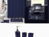 Blue Bath Rug Sets 22 Piece Navy Blue Bathroom Set World Products Mart