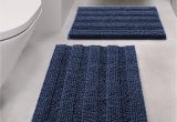 Blue Bath Rug Sets Ciicool Navy Blue Bathroom Rugs and Mats Sets 2 Piece, Chenille Grey Bath Rugs Set Super Absorbent Bathroom Floor Mat, Machine Washable Non-slip Bath …