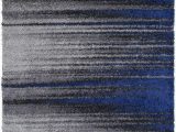 Blue Black and Grey Rug Shed Free Shaggy area Rugs Contemporary Abstract Brush