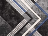 Blue Black and Grey Rug soho Grey Black Blue solid Point Rug by Kalora